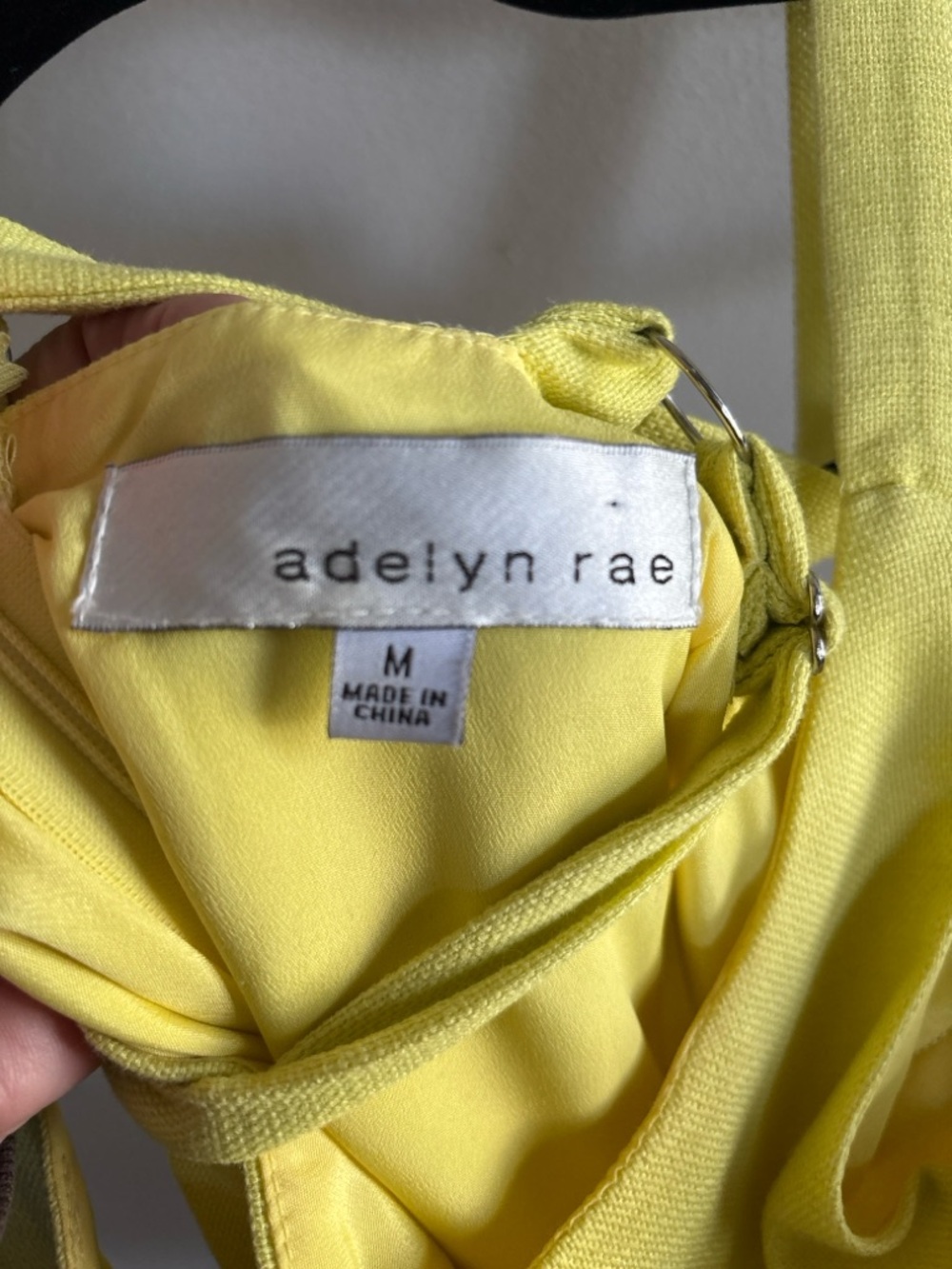 Adelyn Rae Yellow Fit & Flare Dress | Layered Ruffle Skirt | Crisscross Back - Picture 3 of 5